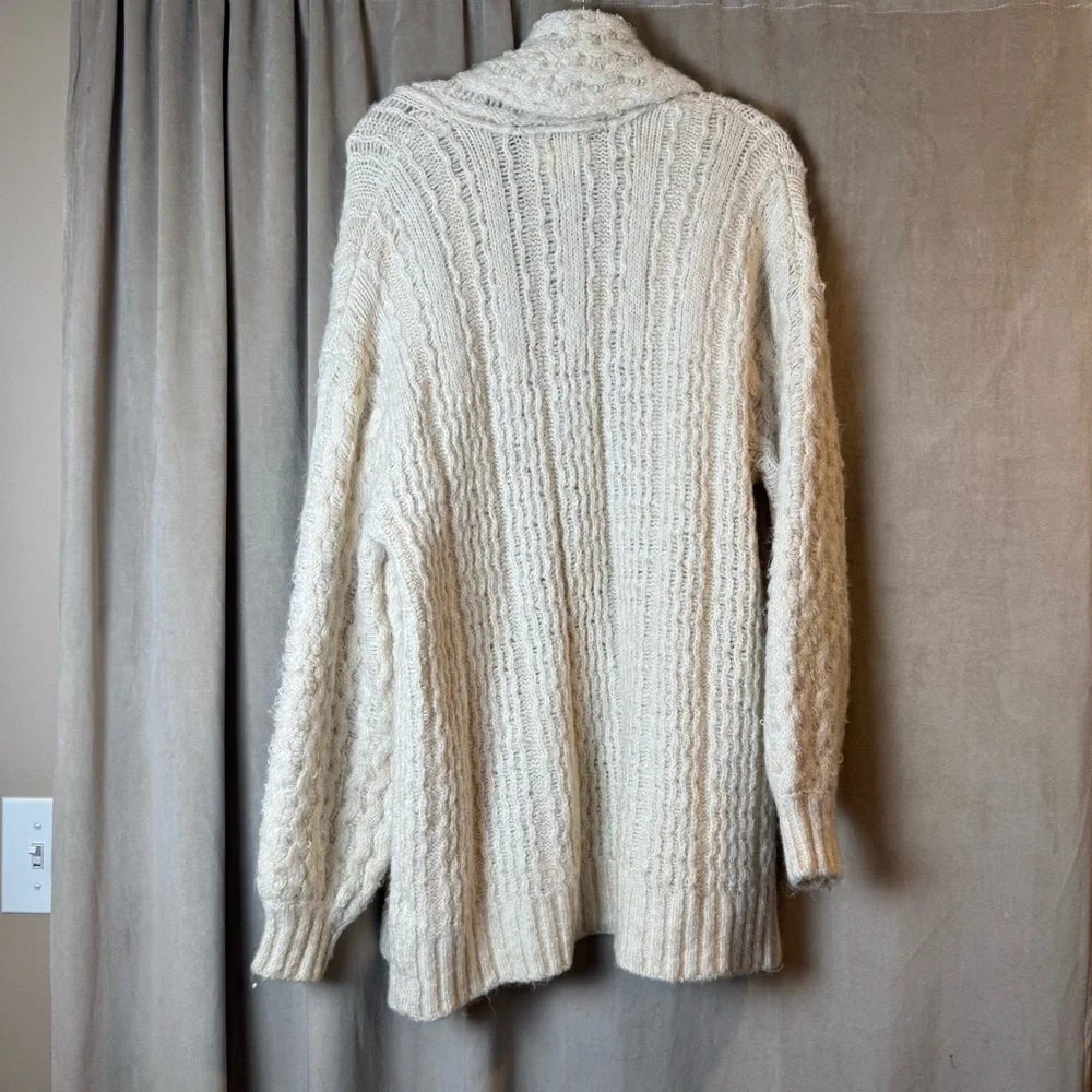 Anthropologie Rashida Cardigan Cream Knit Sweater‎ chunky Open